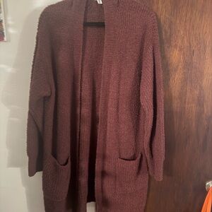 Time and Tru Chocolate Open-Front Cardigan